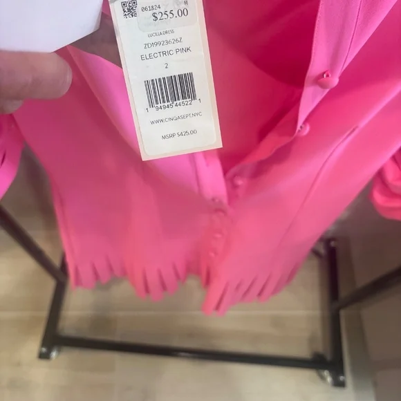 Cinq à Sept Vibrant Pink Button-Down Mini Dress - Picture 2 of 4